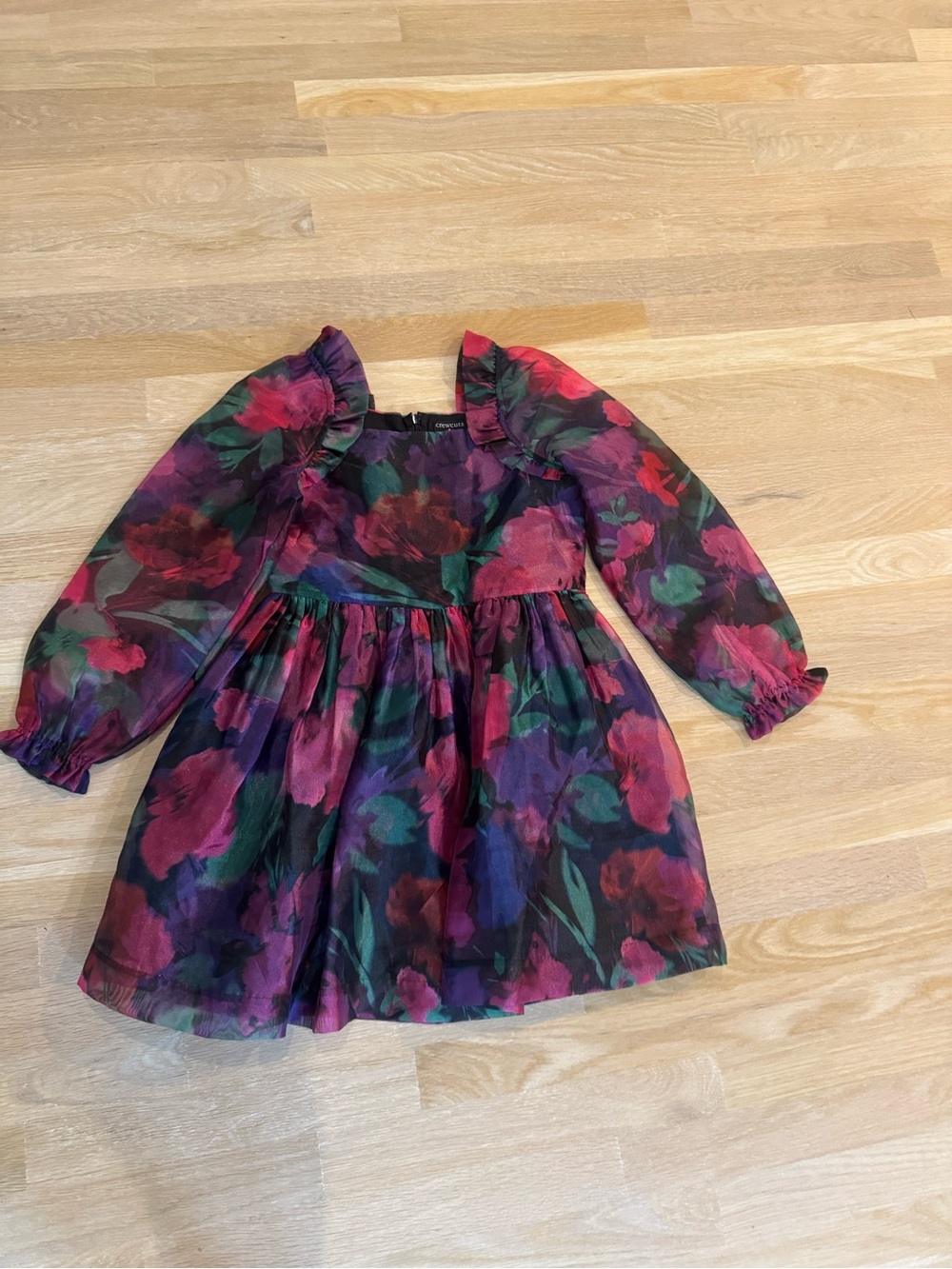 Girls Floral Long-Sleeve Party Dress - Dark Multii J. Crew